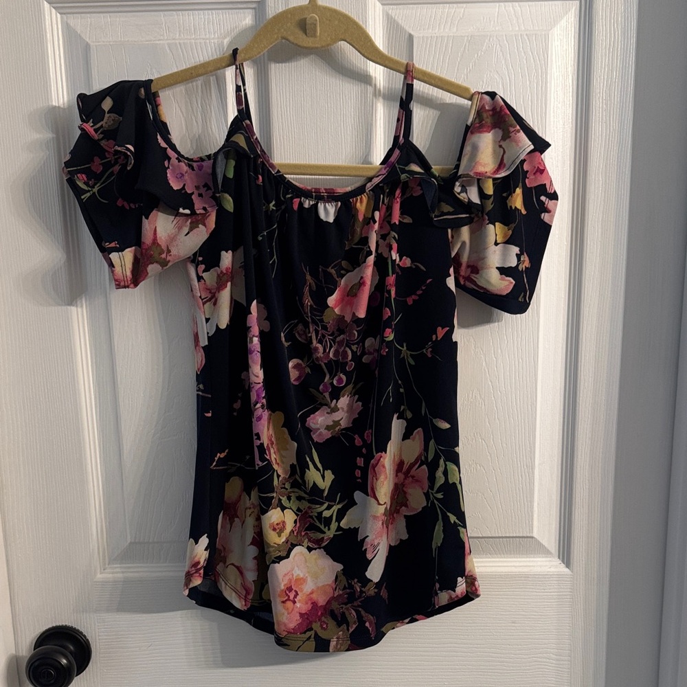 Elegant Floral Off-Shoulder Blouse